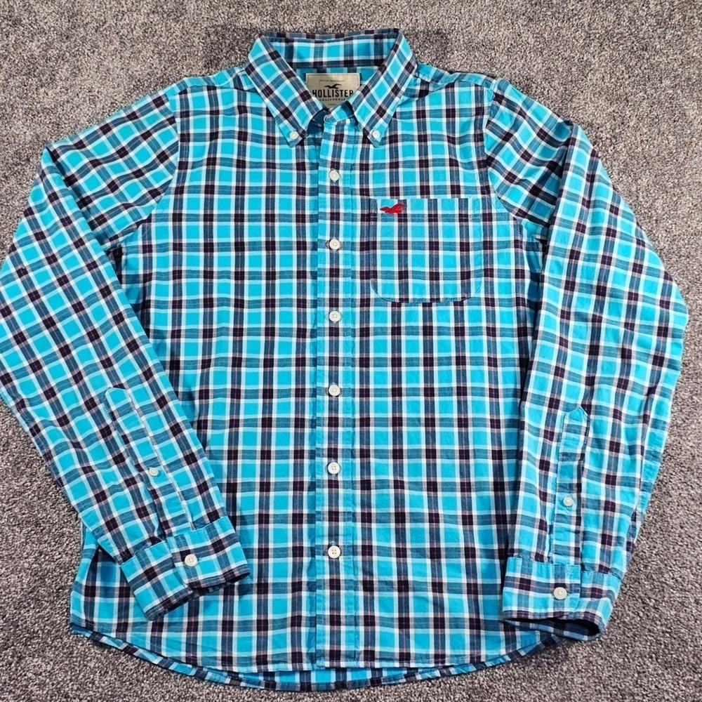 Lot of 2 Hollister Button Down Shirt Mens XL Multicolor Plaid L/S Cotton  Y2K - Picture 4 of 16